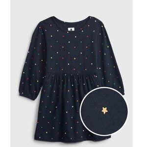 NWT - Baby GAP Toddler Organic Cotton Skater Dress, Blue Galaxy - Size 24-Months